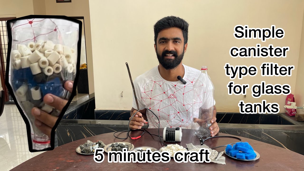 5 minutes craft !! Canister filter for glass tank  !! Easily customisable for every tank ❤️