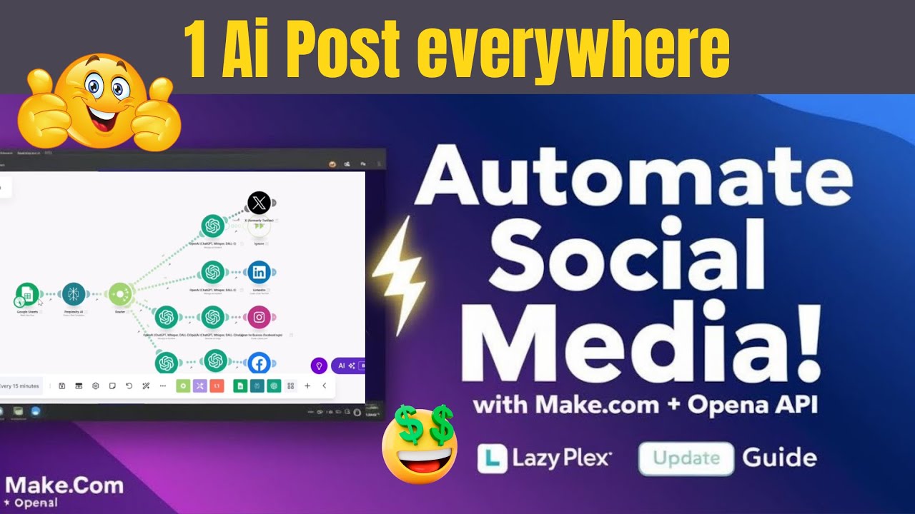Mastering Social Media Automation with Make.com and OpenAI API | Lazy Plex Guide
