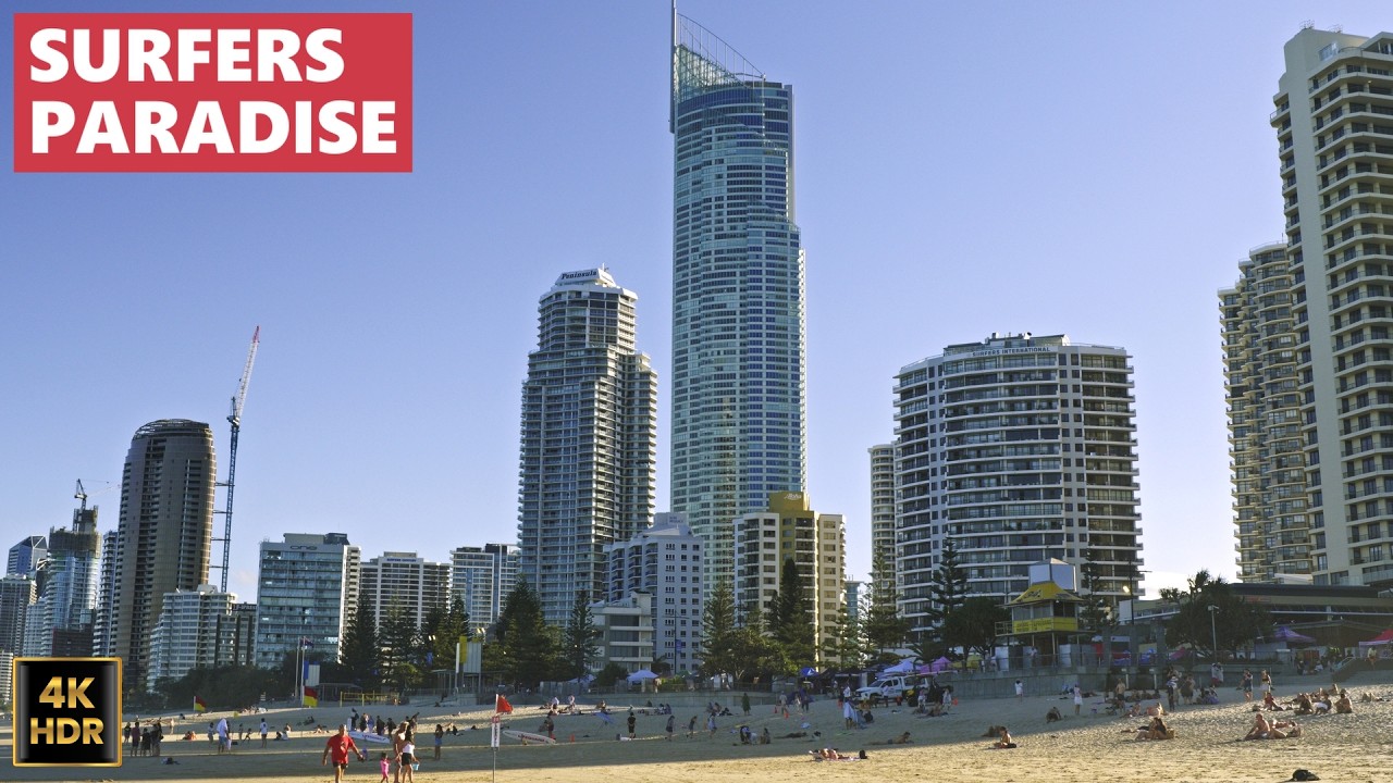 [4K HDR] Surfers Paradise Gold Coast Walking Tour | Beachfront Markets and surfers paradise beach