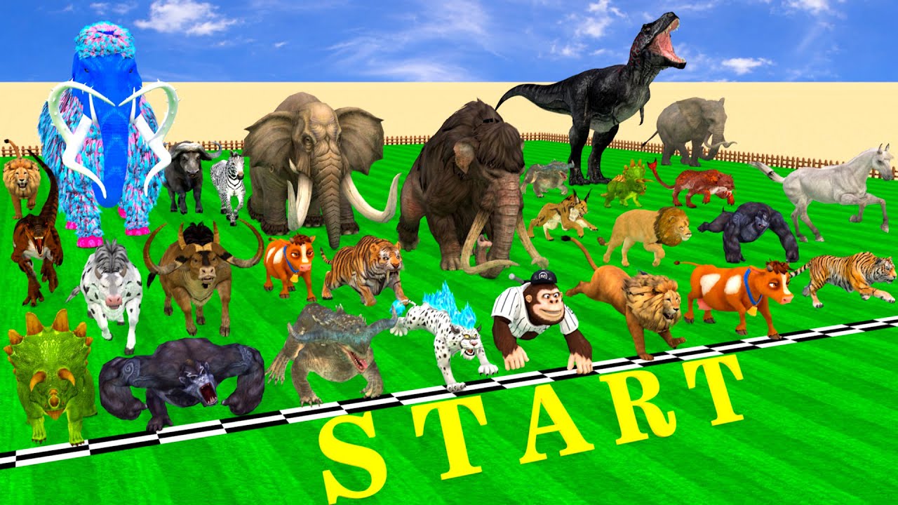 Incredible Animals Race vs Dinosaurs vs Prehistoric Mammals Speed Race Run: Who Will Win? #2026