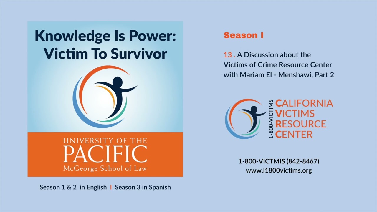 13 . A Discussion about the Victims of Crime Resource Center with Mariam El -Menshawi, Part 2