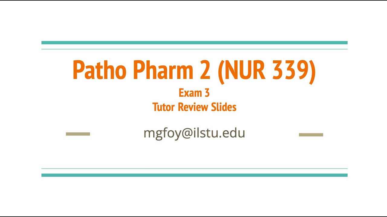 PathoPharm 2 Exam 4 Tutor Review Zoom