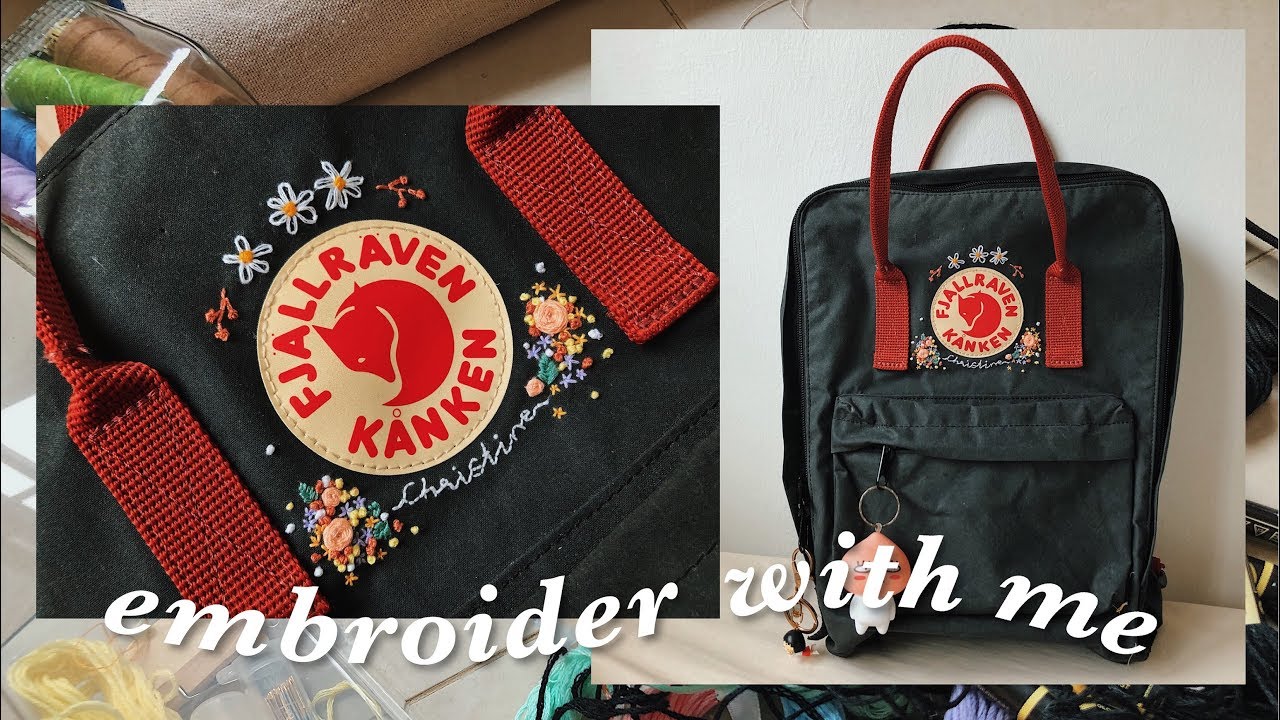 diy embroidered kånken backpack 🎒 | embroider with me