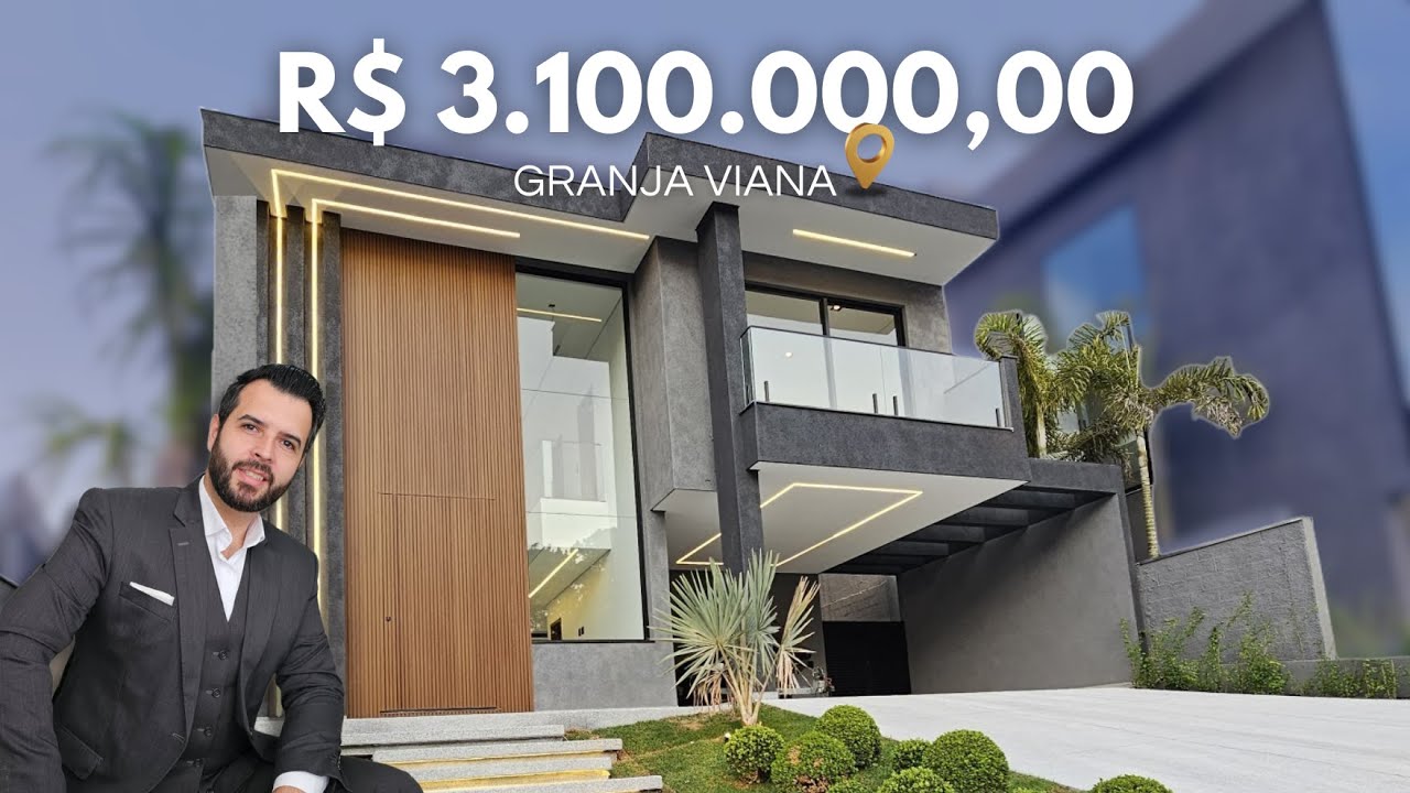 MANSÃO MODERNA À VENDA NA GRANJA VIANA R$ 3.300.000,00 RECÉM-CONSTRUÍDA 320M² - 4 SUÍTES - 6 VAGAS