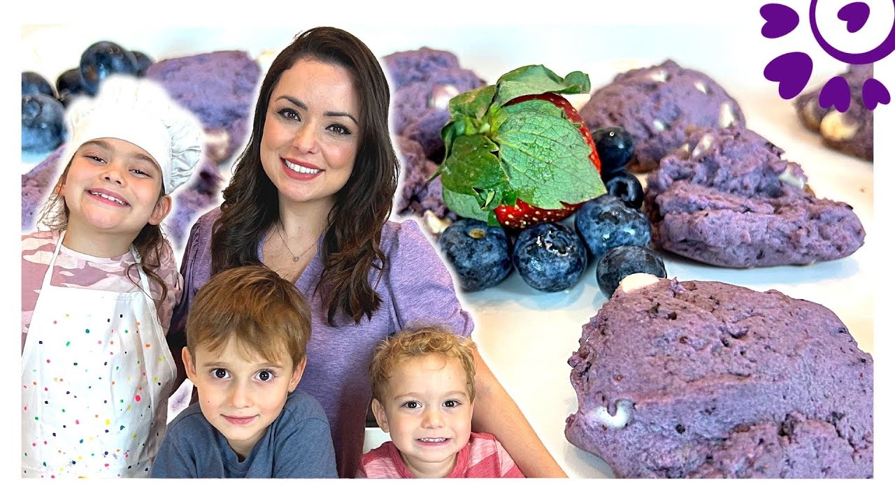 COOKIE ROXO RECEITA VIRAL DO TIKTOK - COOKIE DE BLUEBERRY E CHOCOLATE BRANCO - FL&Aacute;VIA CALINA