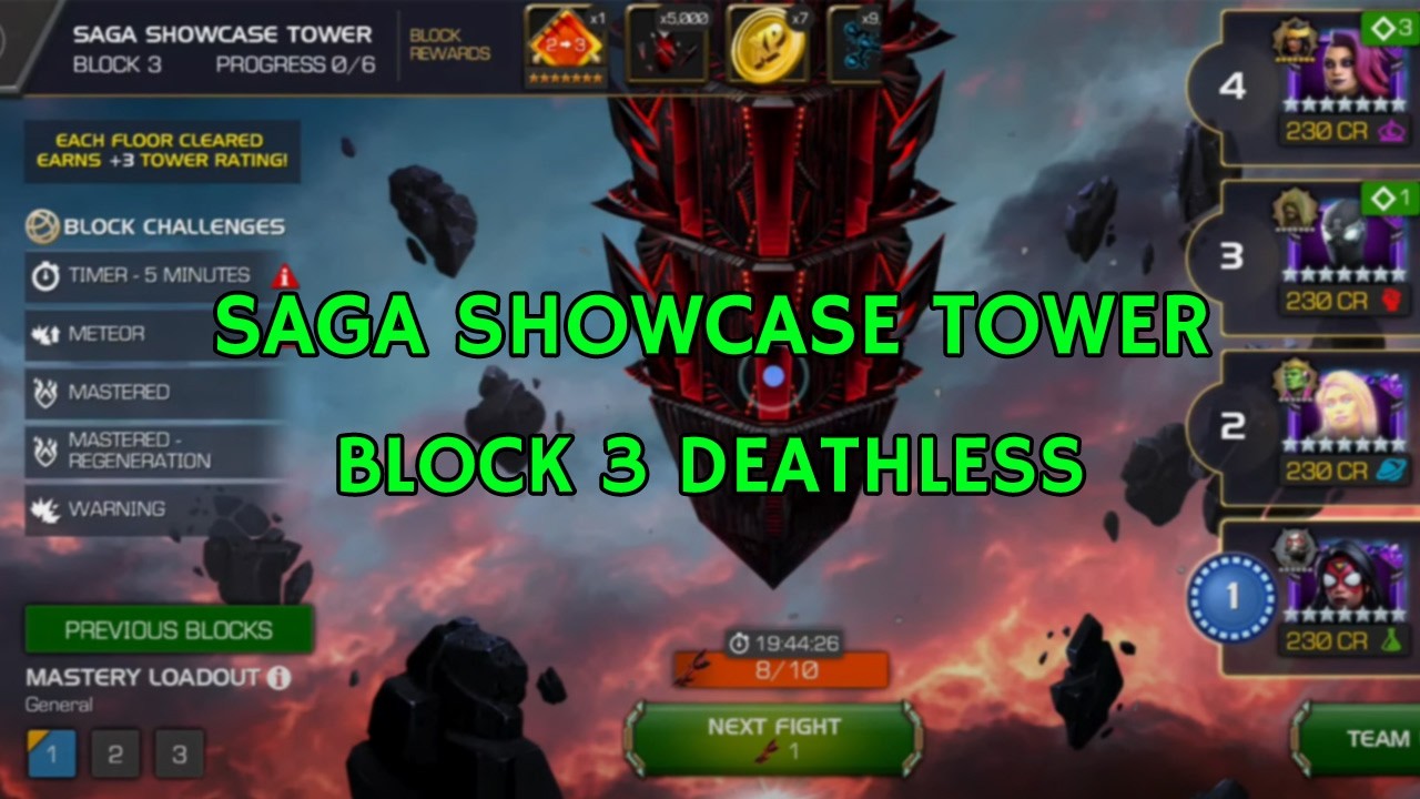 Saga Showcase Tower Block 3 DEATHLESS | Marvel Contest of Champions