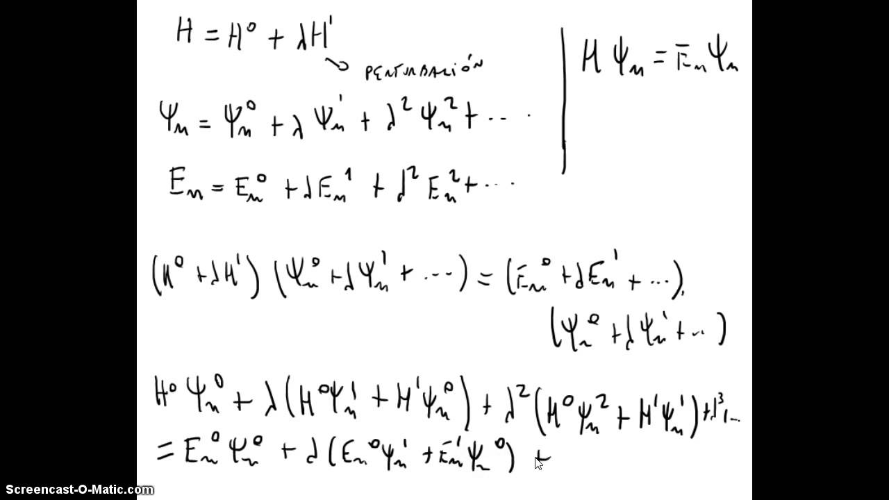 183 Introducción a la Mecánica Cuántica - Teoría de perturbaciones independiente del tiempo