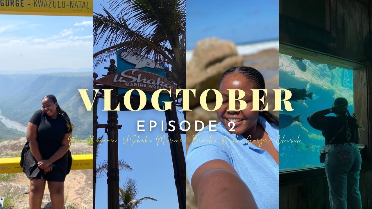 Vlogtober Ep 2 Travel With Me Around KZN |Ushaka Marine/Mac Banana/Leopard Rock Etc.🤍✈️🏞️