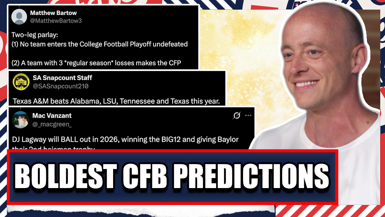 Boldest CFB Predictions For 2026 - Josh Pate's College Football Show