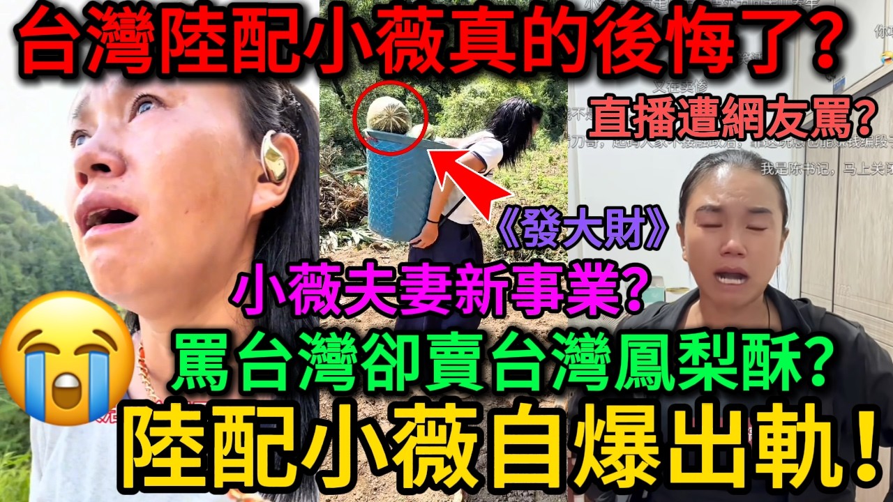 台灣陸配小薇自爆出軌！一夜變白髮魔女？廈門約來台灣老公繼續直播搞錢！？既然這麼討厭台灣為何還賣台灣老師傅鳳梨酥？苦了台灣的三個孩子！台灣陸配小薇直播遭打壓！！！｜老范 Mr Fan