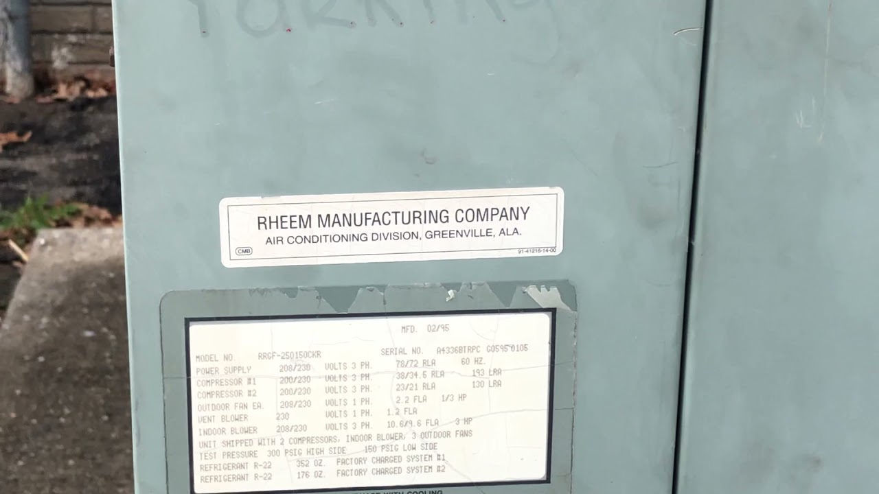 Several Rheem and York packaged units (not running）