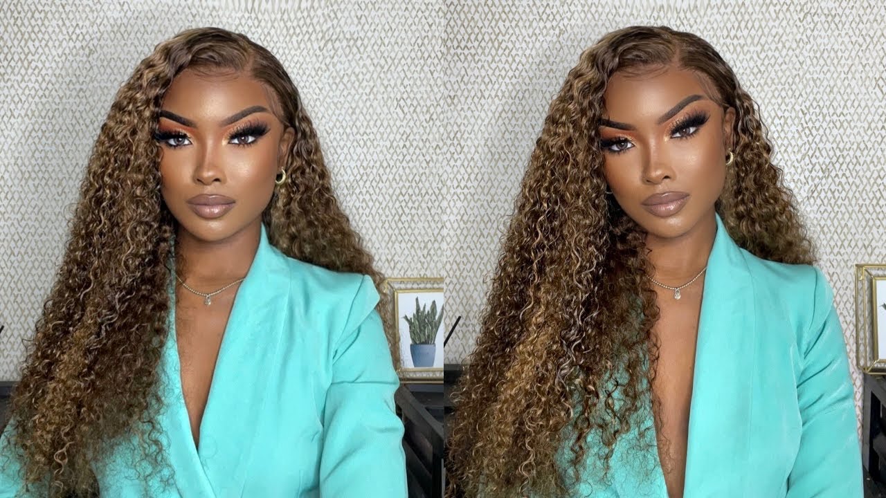 MUST HAVE!!! Honey Blonde Highlights Curly Wig Install ft Nadula Hair | BeautyRebellion