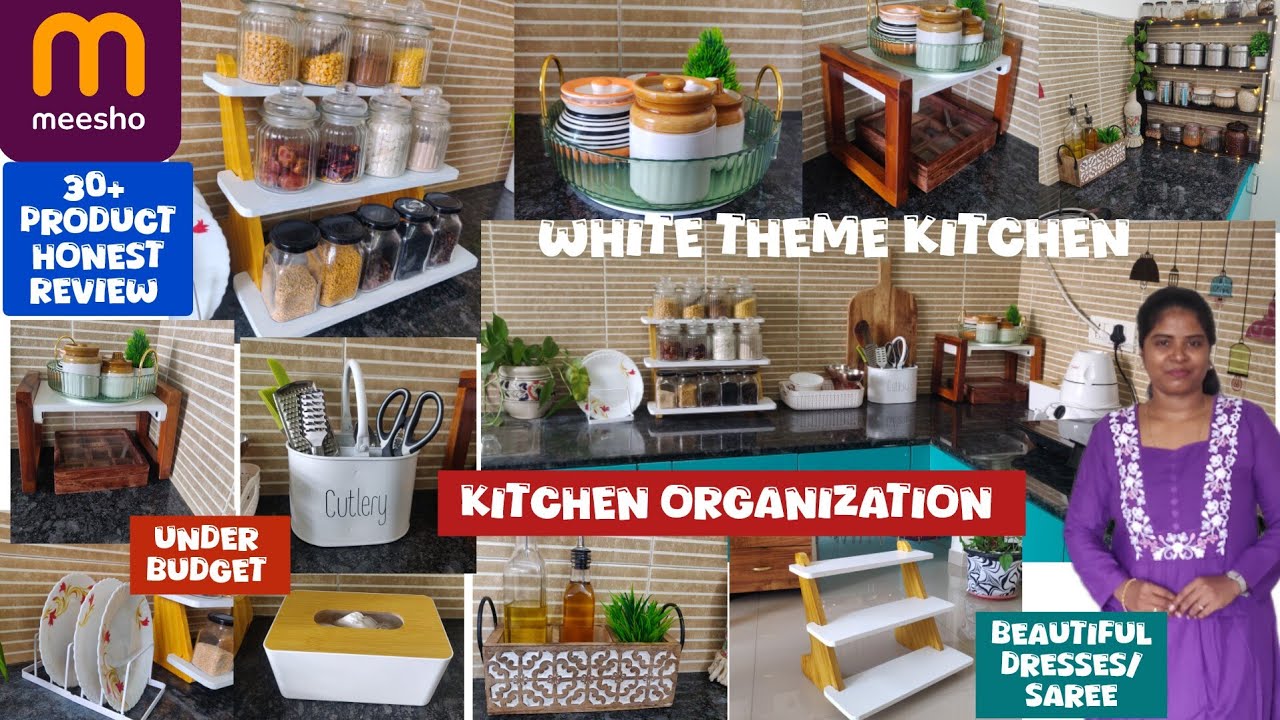 🟣Simplify My Kitchen Countertop Using White Theme Product🪴Beautiful budget saree/pure cotton maxi💃