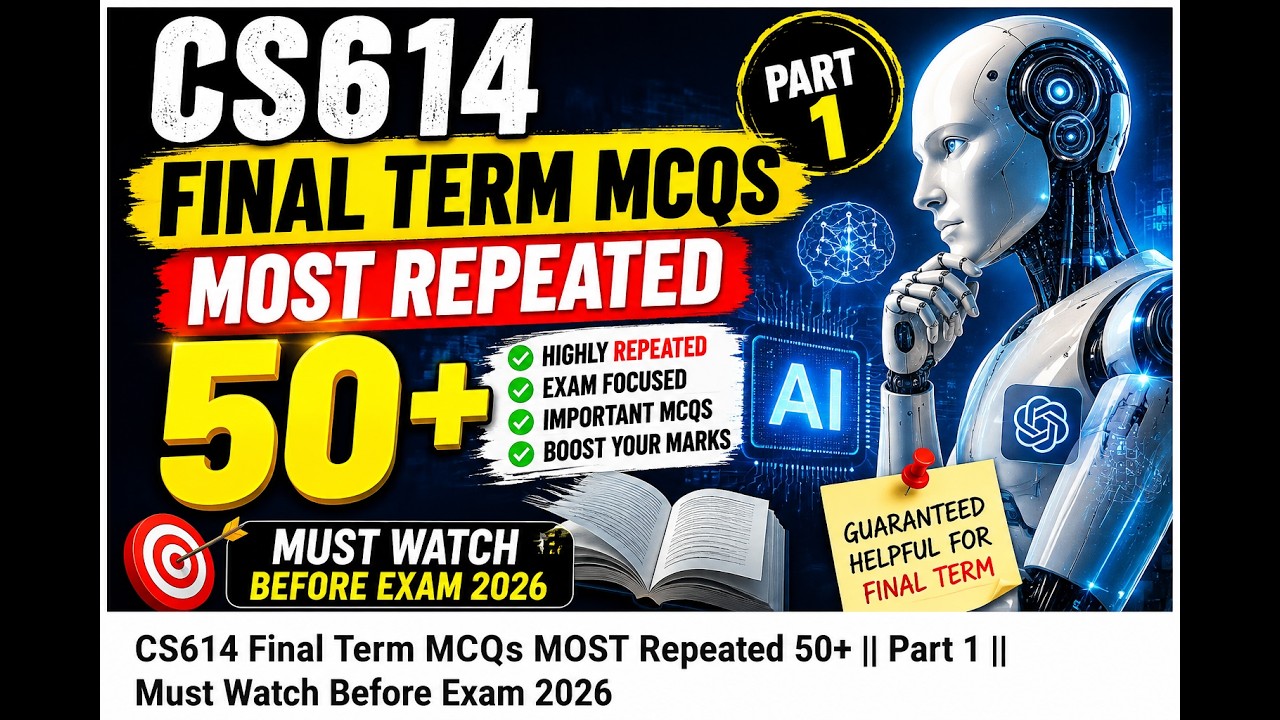 CS614 Final Term Most Repeated MCQs 2026 | 50+ Most Repeated CS614 MCQS |  Part 1 🎯
