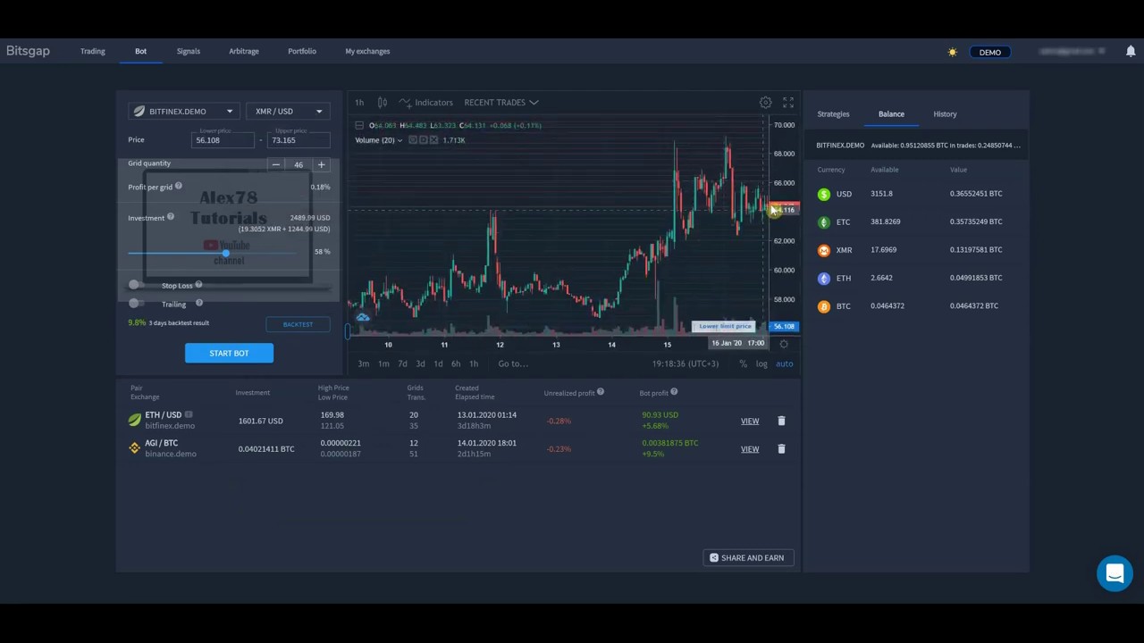 Bitsgap бот, обучающее видео и обзор функционала