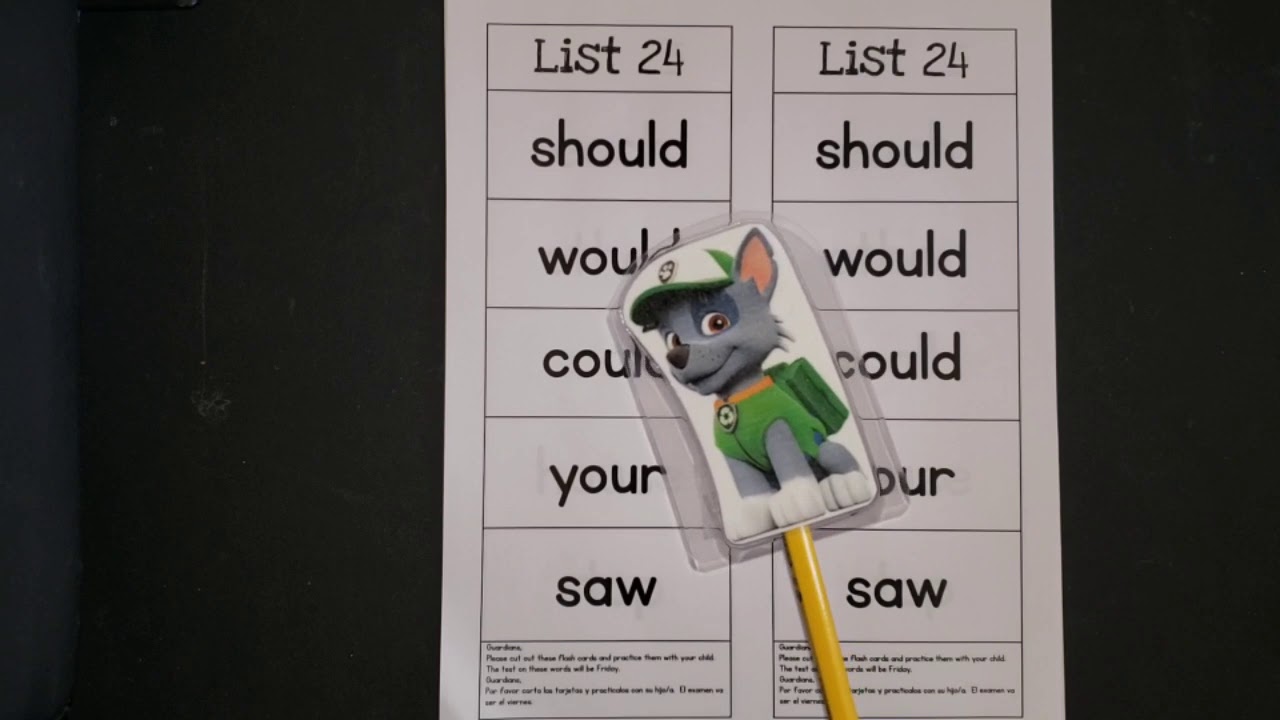 LIST 24 sight words