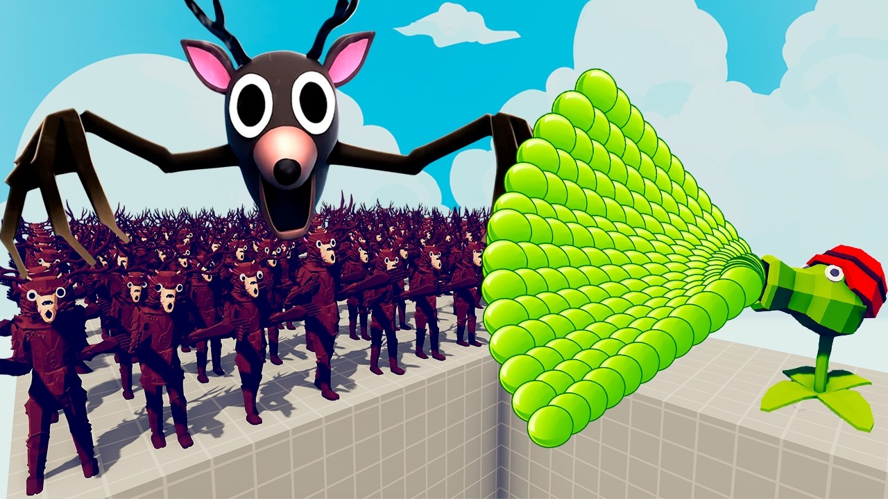 200x DEER 99 NIGHTS IN THE FOREST + 1x GIANT vs EVERY GOD - Totally Accurate Battle Simulator TABS