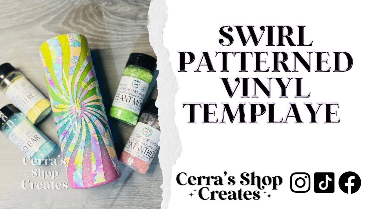 Swirl Template with Patterned Vinyl | Glitter Ombré | PDB Creative Studio | Gracefully Created