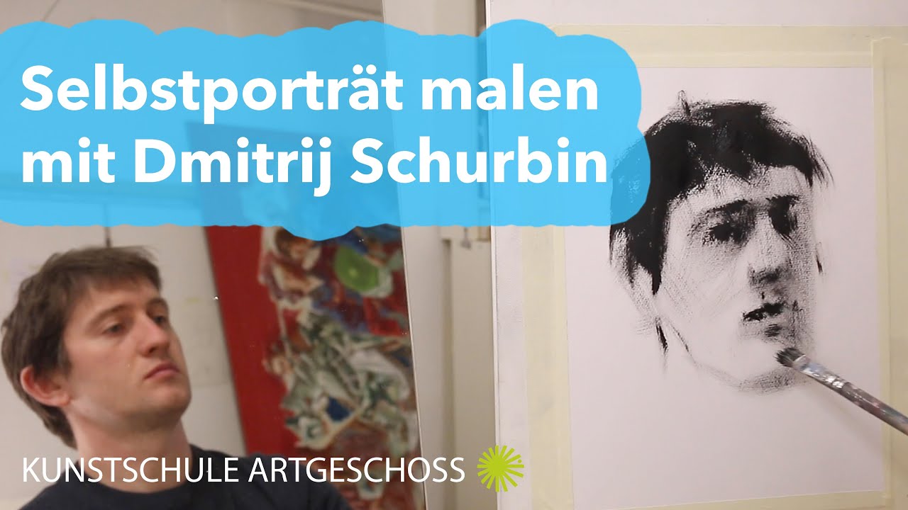 Gesichter zeichnen einfach. Selbstportr&auml;t in 6 Minuten malen. Online-Malkurs mit Dmitrij Schurbin.