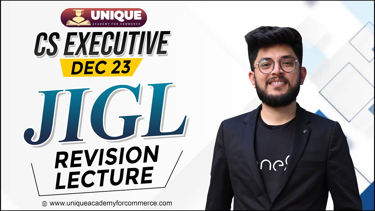 JIGL ARBITRATION & CONCILLIATION LAW LECTURE 2  CS EXECUTIVE  | CS SHUBHAM MODI SIR