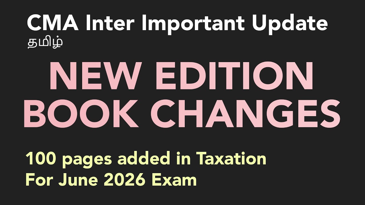 CMA June 2026 Study Material Changes Update Tamil