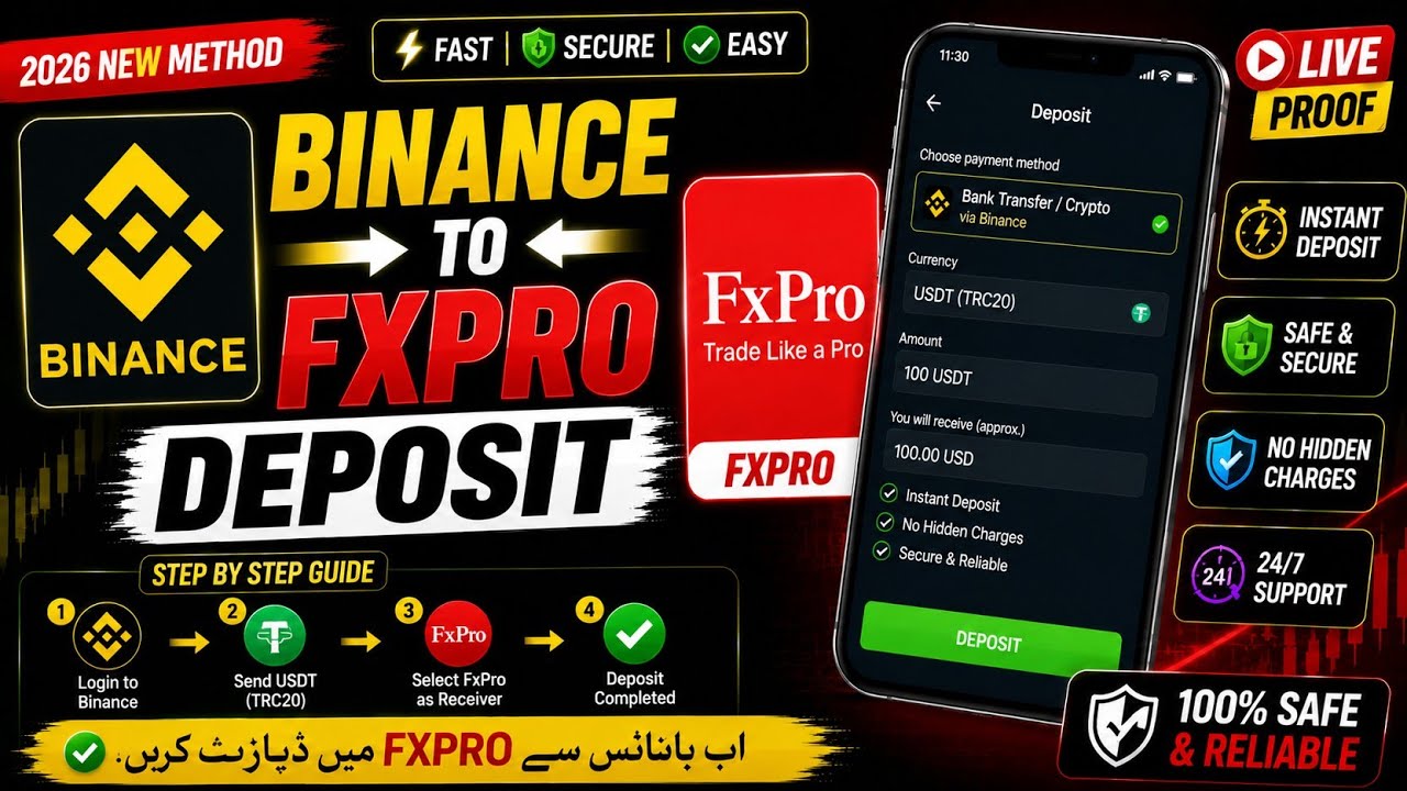 How to deposit USDT from Binance to FXpro || Binance to FXpro transfer live proof