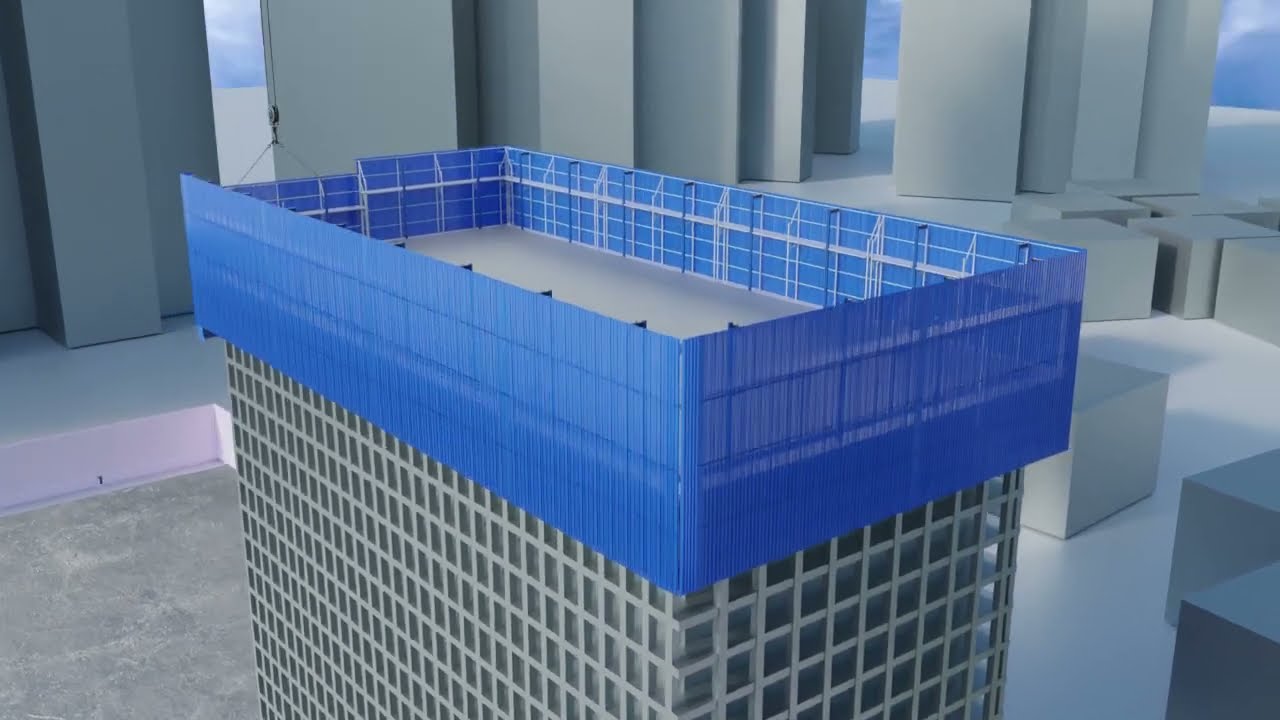 🚧 3D Animation of Protection Screens for High-Rise and Super High-Rise Buildings! 🏢✨