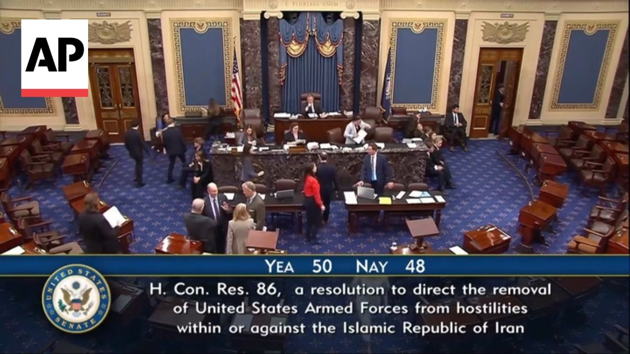 Senate approves war powers resolution to block US military action against Iran
