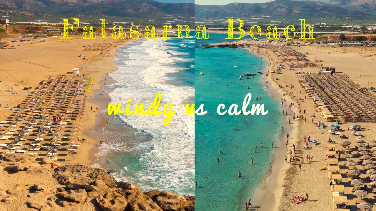 Falassarna Beach, Crete: Calm Waters vs. Huge Waves | Drone 4K