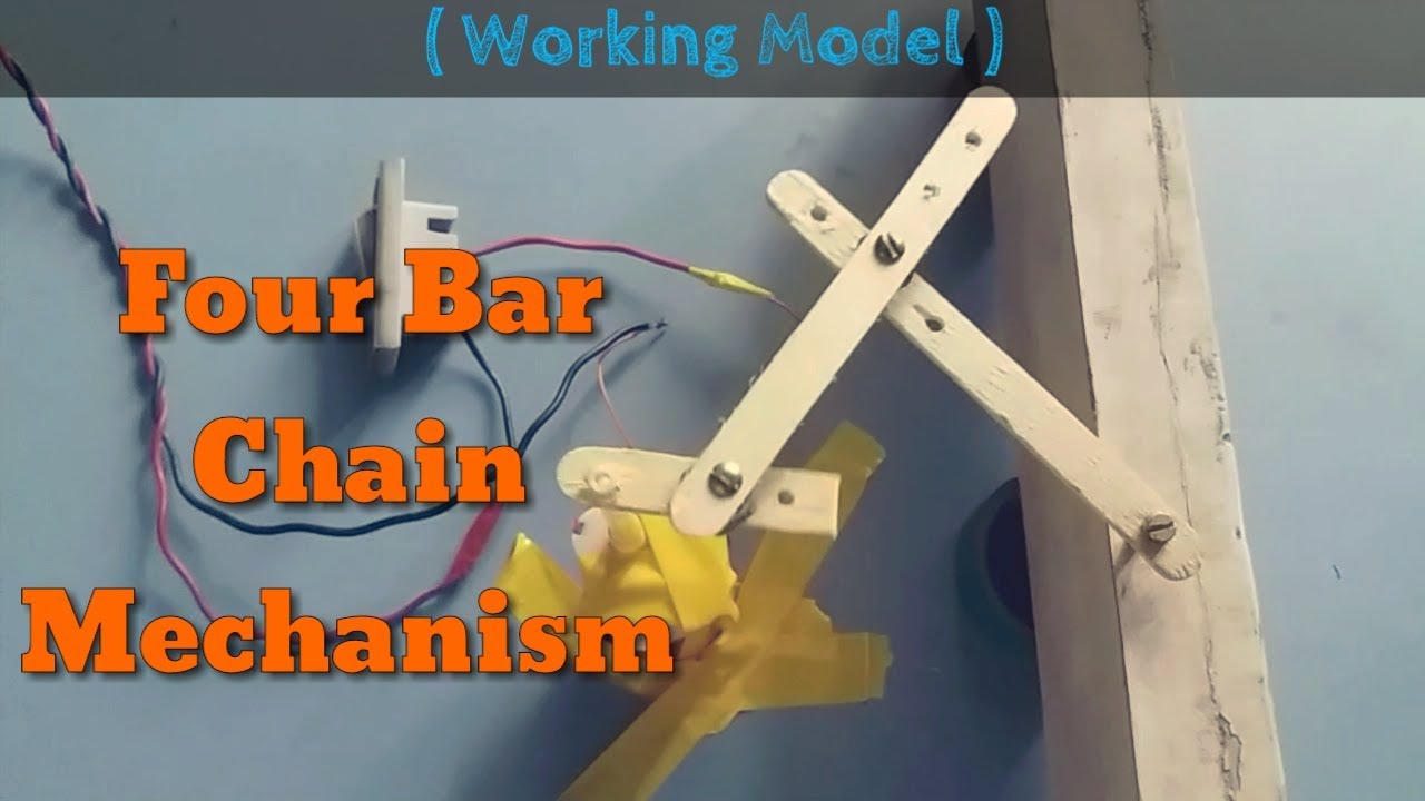 (Working Model) How To Make Working Model Of Simple Four Bar Chain Mechanism | Siddharth Rami