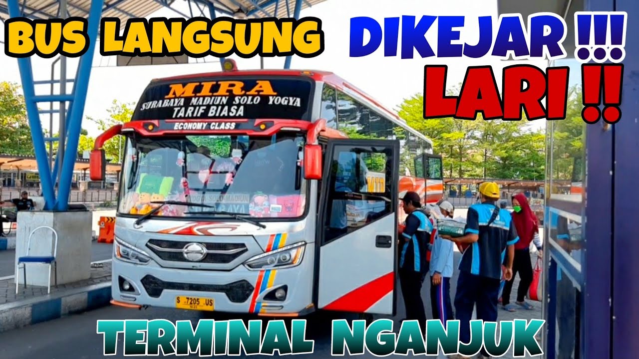 BUS datang LANGSUNG DIKEJAR!! Terminal BUS Nganjuk (Anjuk Ladang)||Sugeng Rahayu,EKA,MIRA,Restu,JAYA