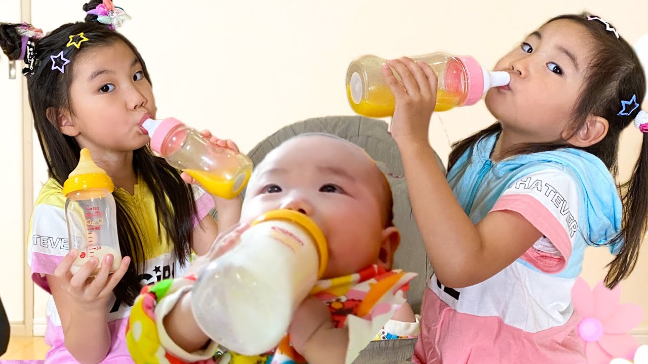 ひなちゃんゆめちゃんは素敵なお姉ちゃんになって赤ちゃんのお世話をする🍼30分！