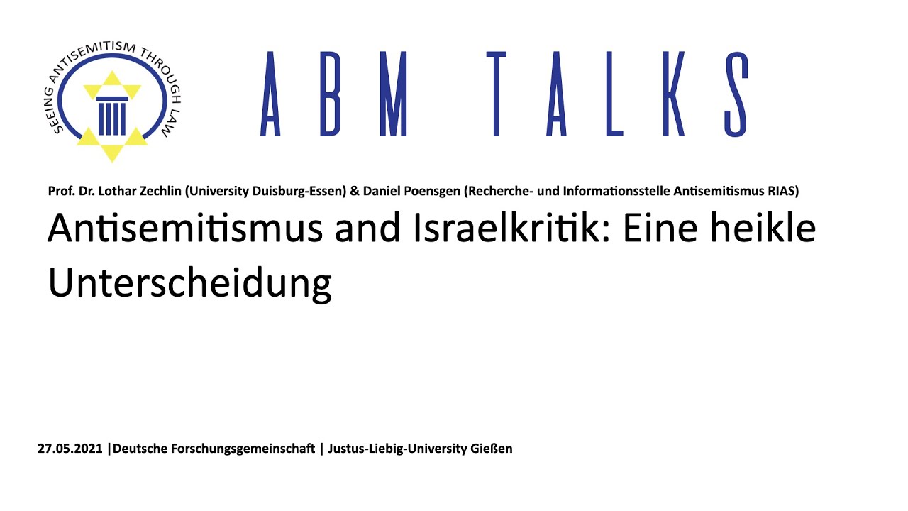ABM Talks: Antisemitismus und Israelkritik - eine heikle Unterscheidung
