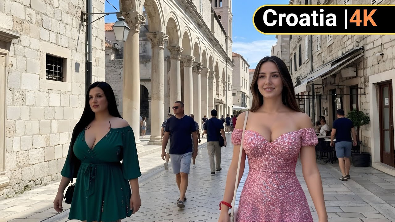 SPLIT CROATIA 4K Walking Tour 🇭🇷 | Old Town Streets, City Life & No Music