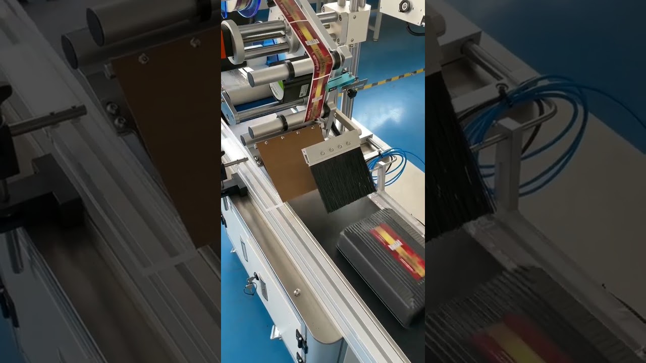 Plastic box case top flat side labeling machine