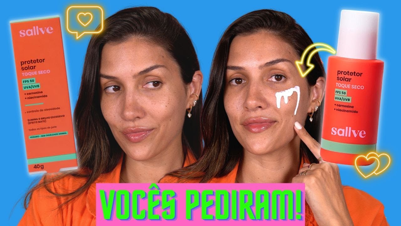 Testei o NOVO PROTETOR SOLAR TOQUE SECO da SALLVE | VALE a PENA?