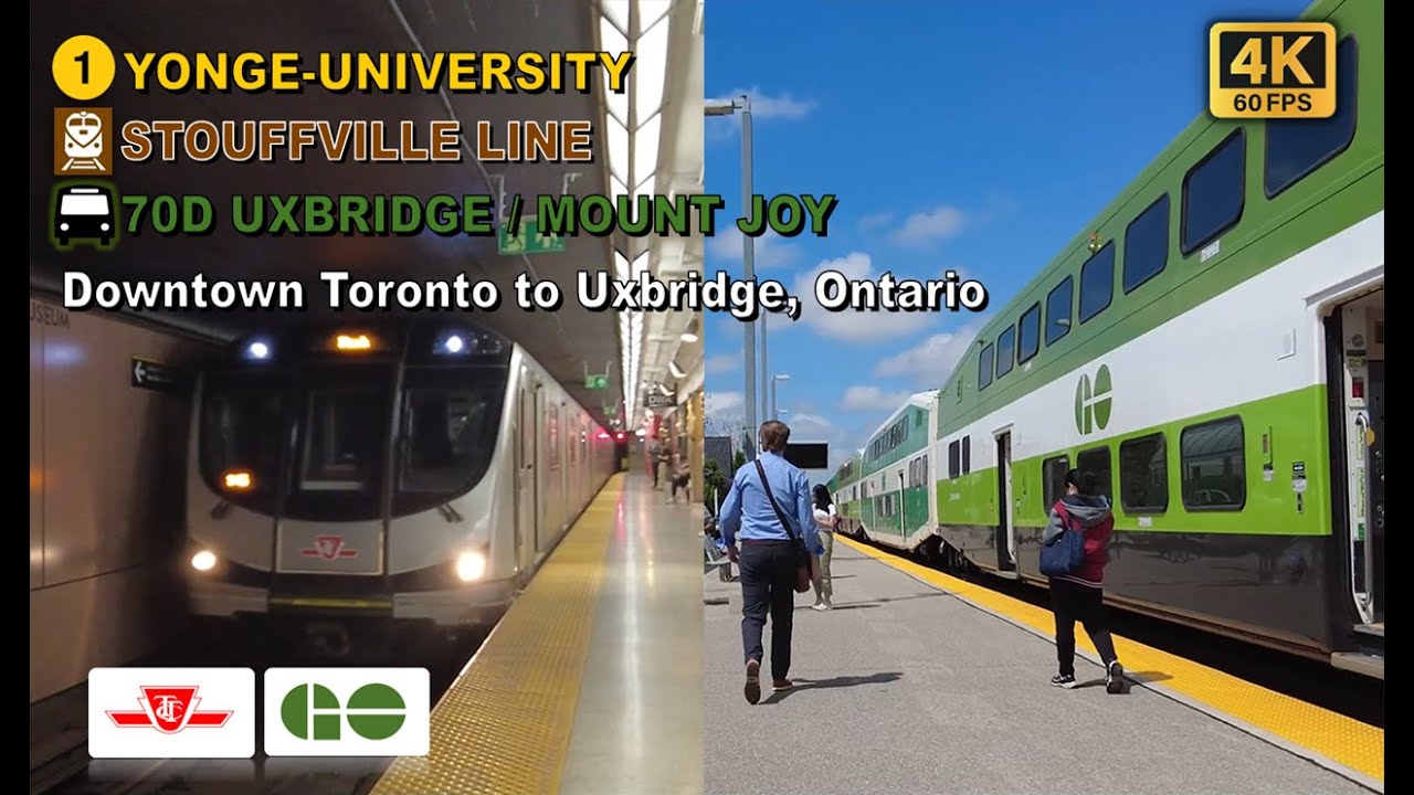 TTC, GO Transit POV Walk: Downtown Toronto to Uxbridge, Ontario Via Mount Joy GO Station