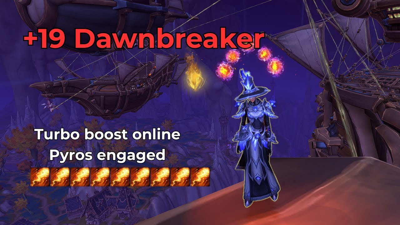 +19 Dawnbreaker Fire Mage World First | Riding Turbo Boost to a free key