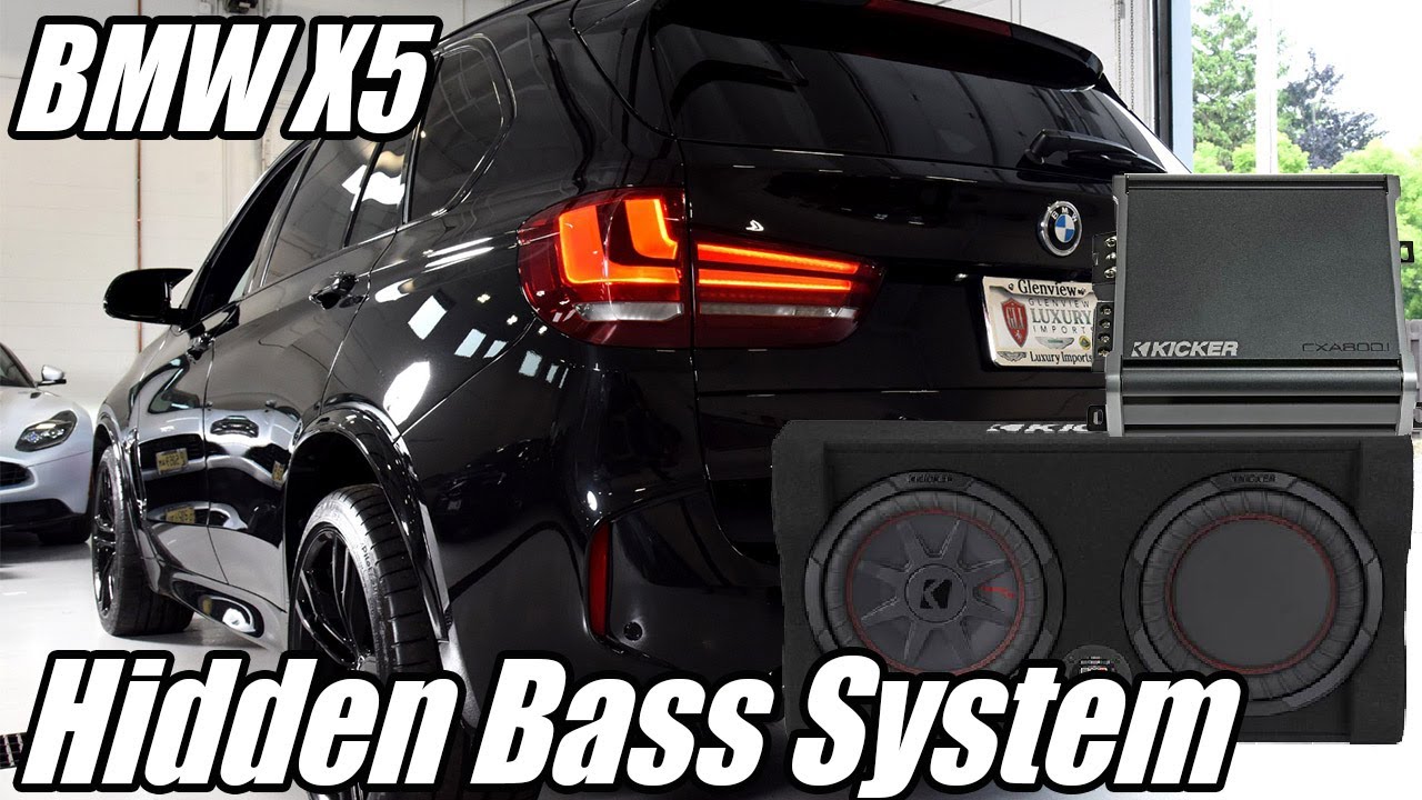 2018 BMW X5 subwoofer system. Kicker Subwoofer box TRTP12, Kicker CXA800.1 and a Wavtech Link2