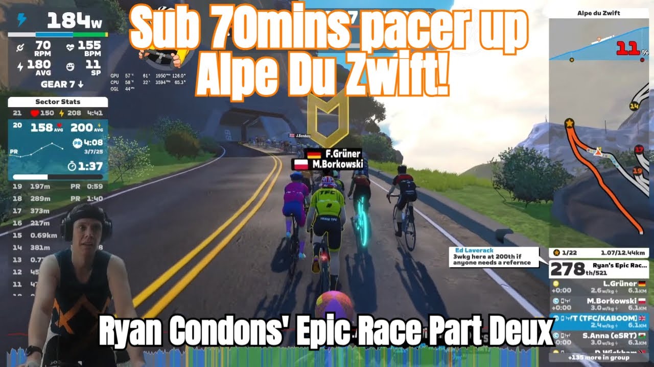 Ryan Condon's Epic Alpe Du Zwift PR Race