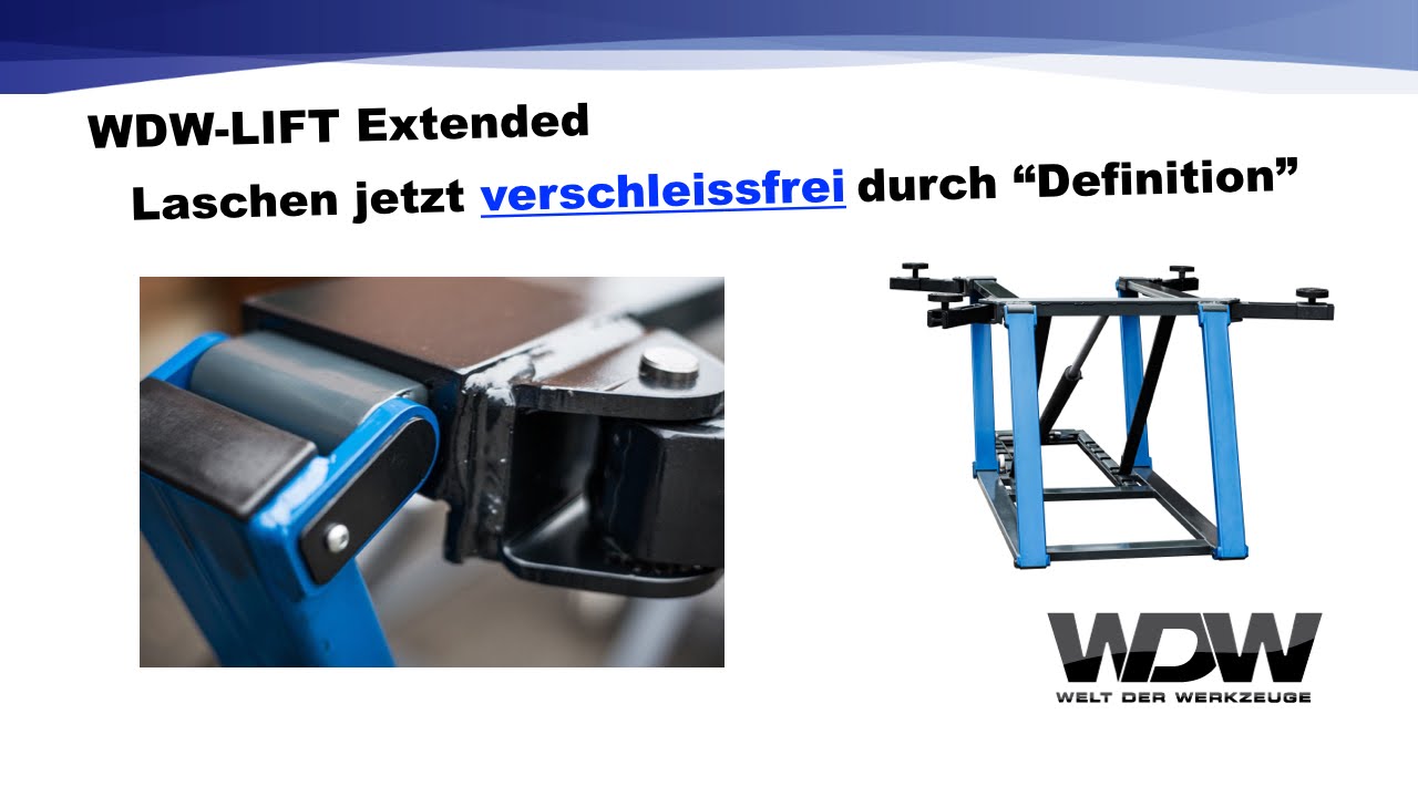 WDW-LIFT Hebeb&uuml;hne steht Bombenfest dank verschlei&szlig; freier Gelenklasche