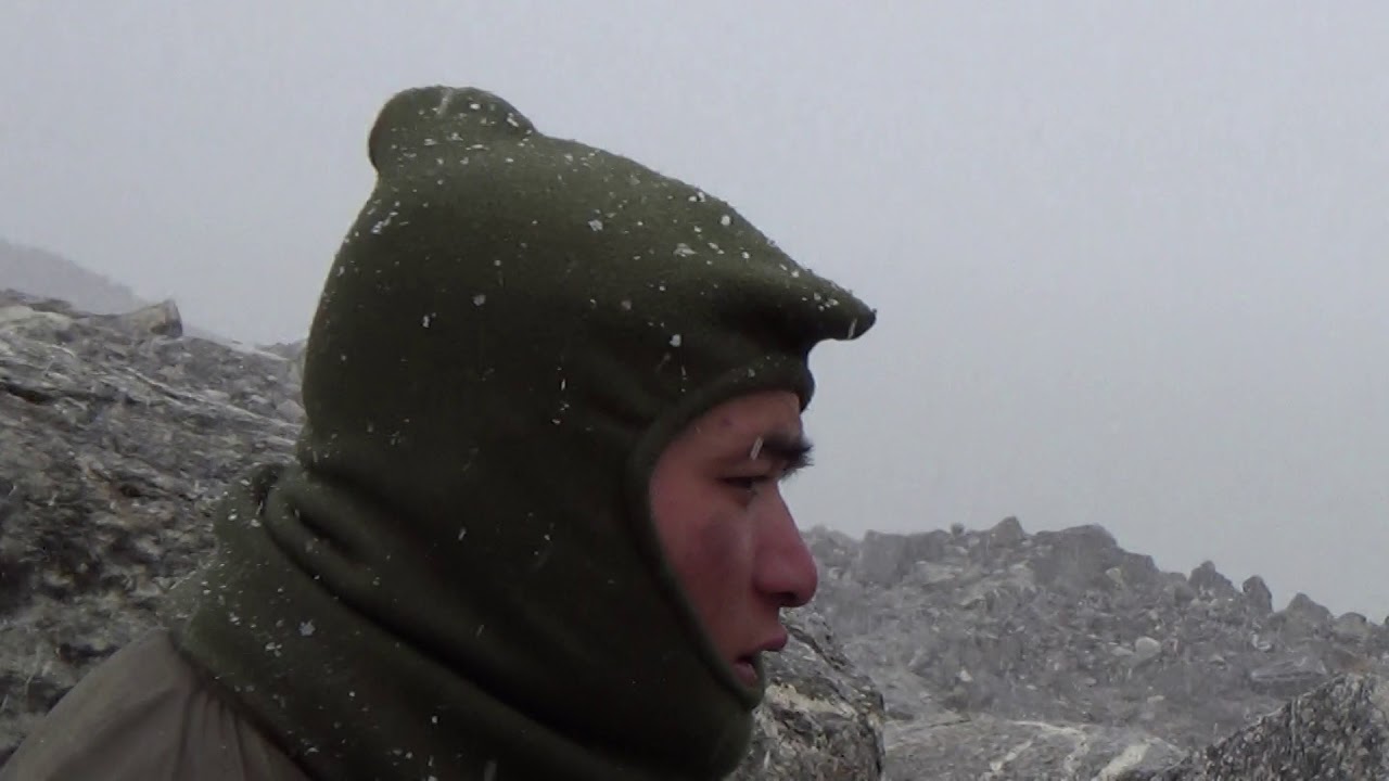 Live snowfall during Resistivity work# Lhonak Glacial#Sikkim