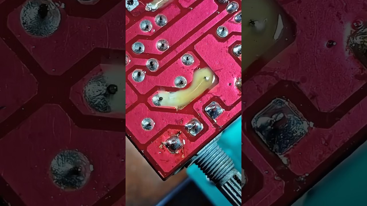 pcb line repair with wire #repair #linepcb #electronic