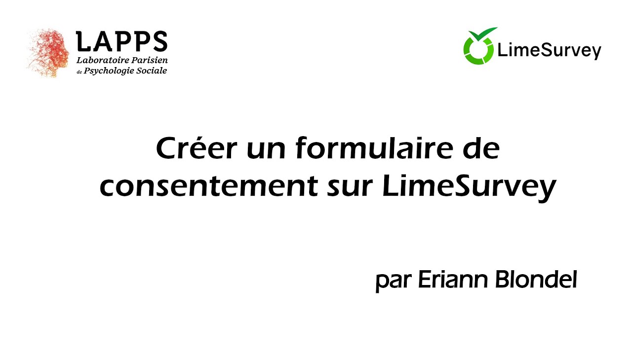 Créer un formulaire de consentement dans LimeSurvey
