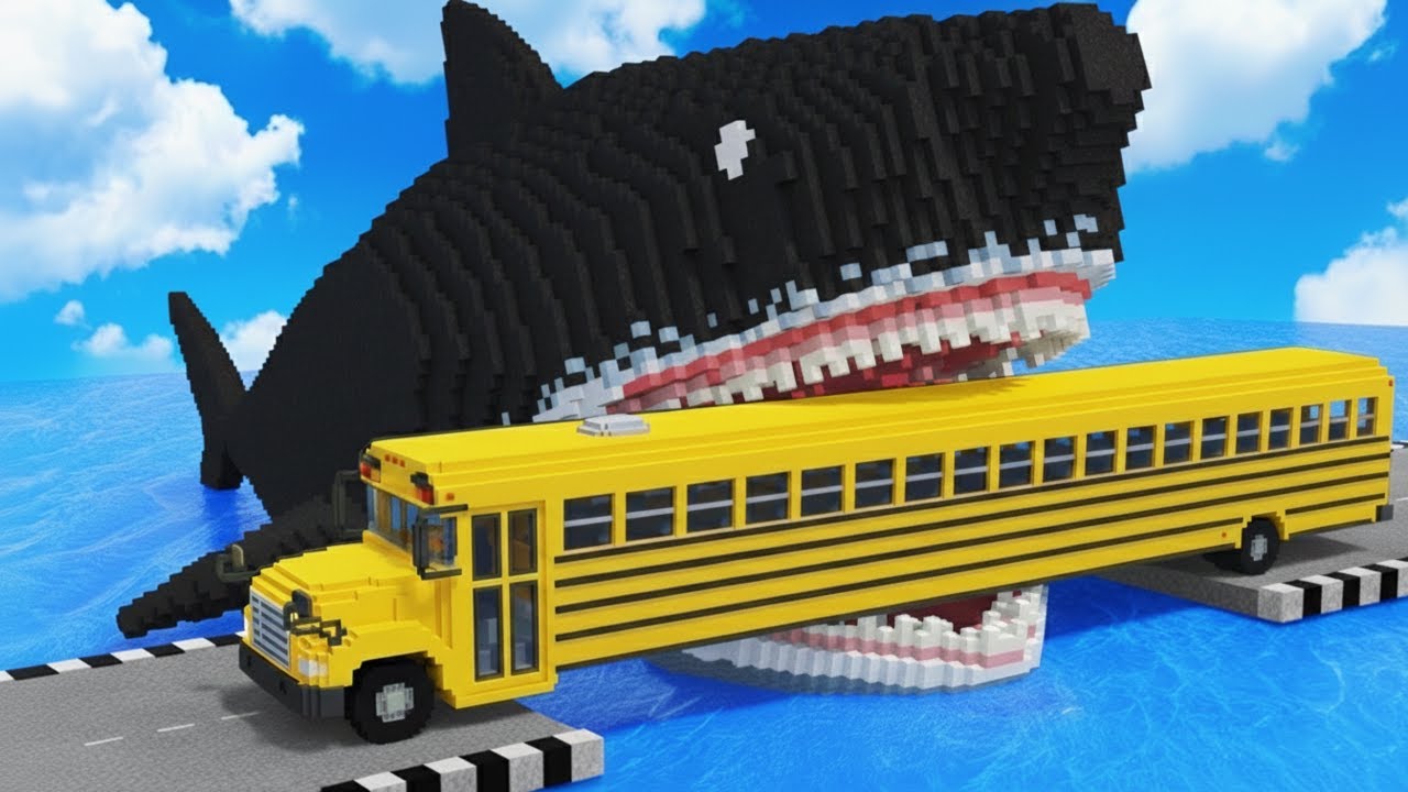 LONG CARS vs GIANT SHARK ATTACK in Teardown