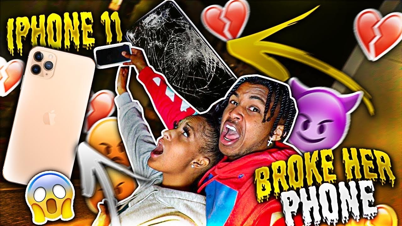 DESTROYING my GIRLFRIEND'S OLD iPHONE & SURPRISING HER with NEW iPHONE 11 PRO MAX!! **She Cried**