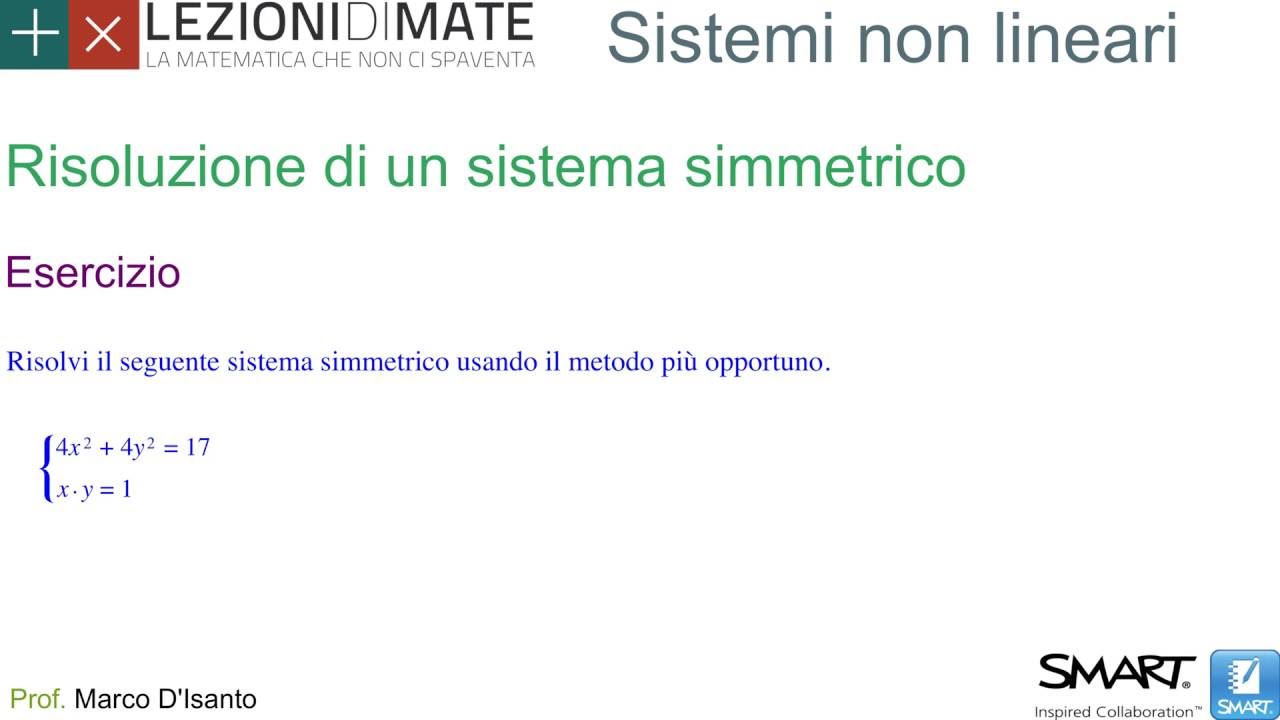 Secondo anno - Risoluzione di un sistema simmetrico