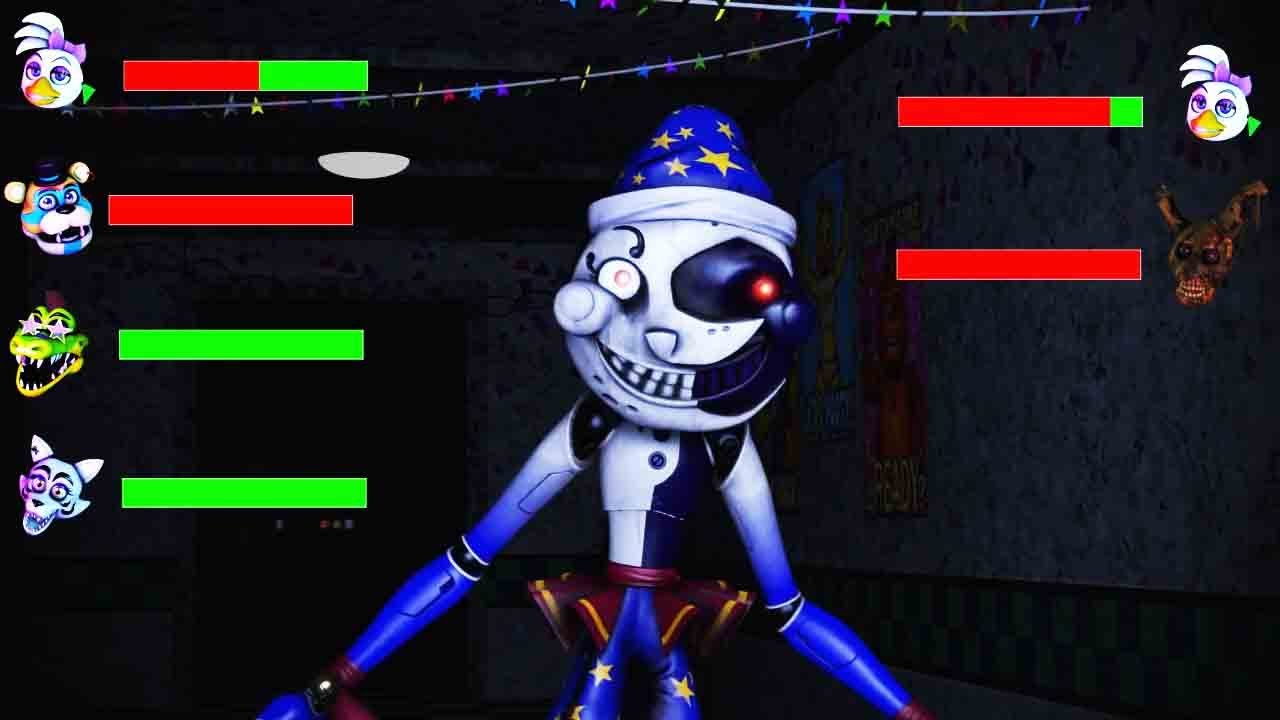 [SFM FNaF] Security Breach vs Shattered Security Breach WITH Healthbars