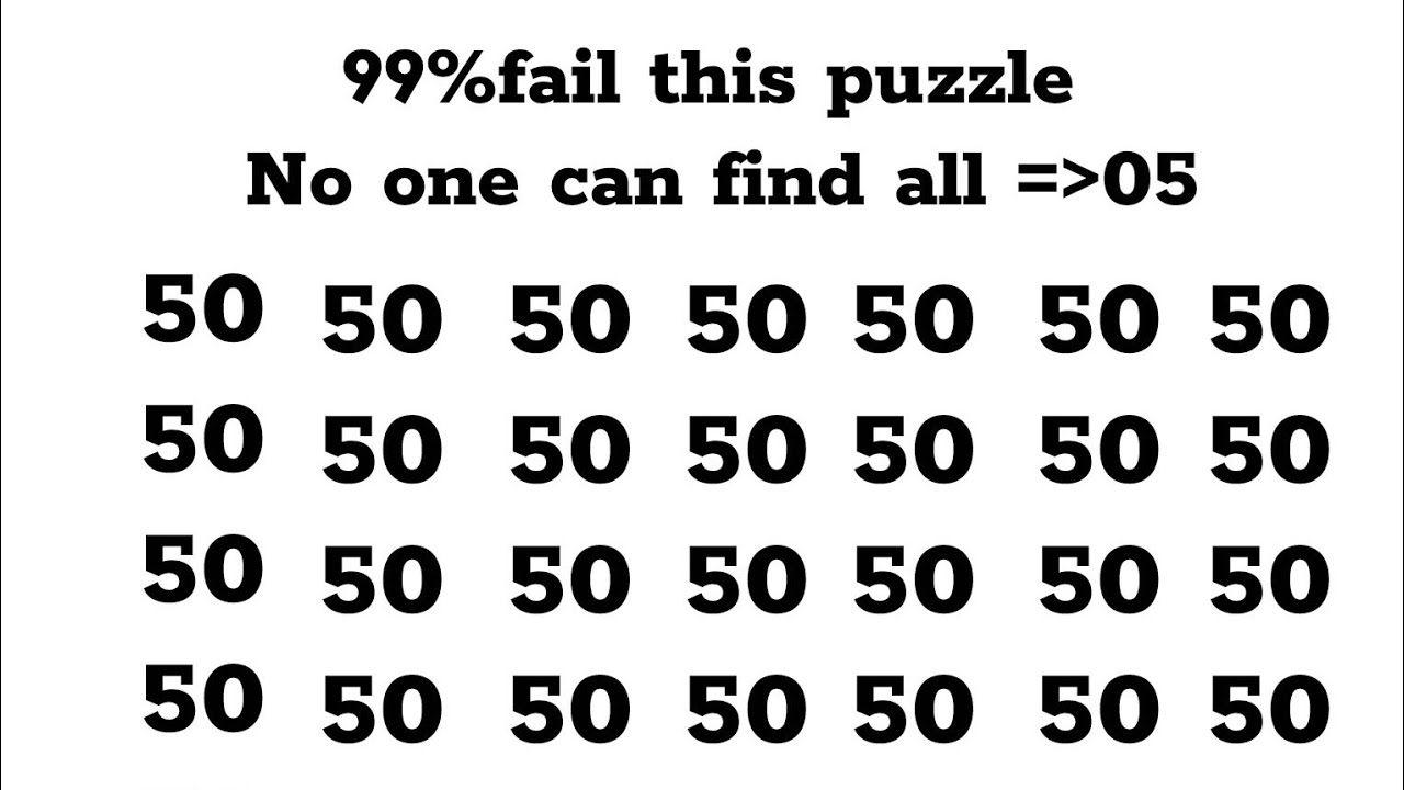 Find all 50 from 05. | brain puzzle challenge 🔴