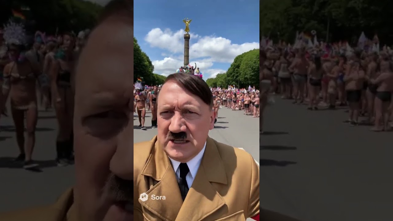 Hitler Time Travels to Modern Berlin CSD Parade 🌈 #timetravel #berlin #history #sora2